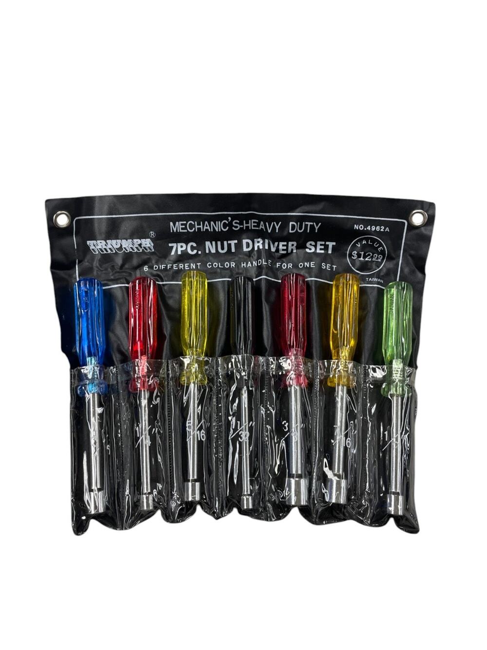 Triumph Mechanics Heavy Duty Nut Driver Set 7 Pcs Different Color Handle NEW